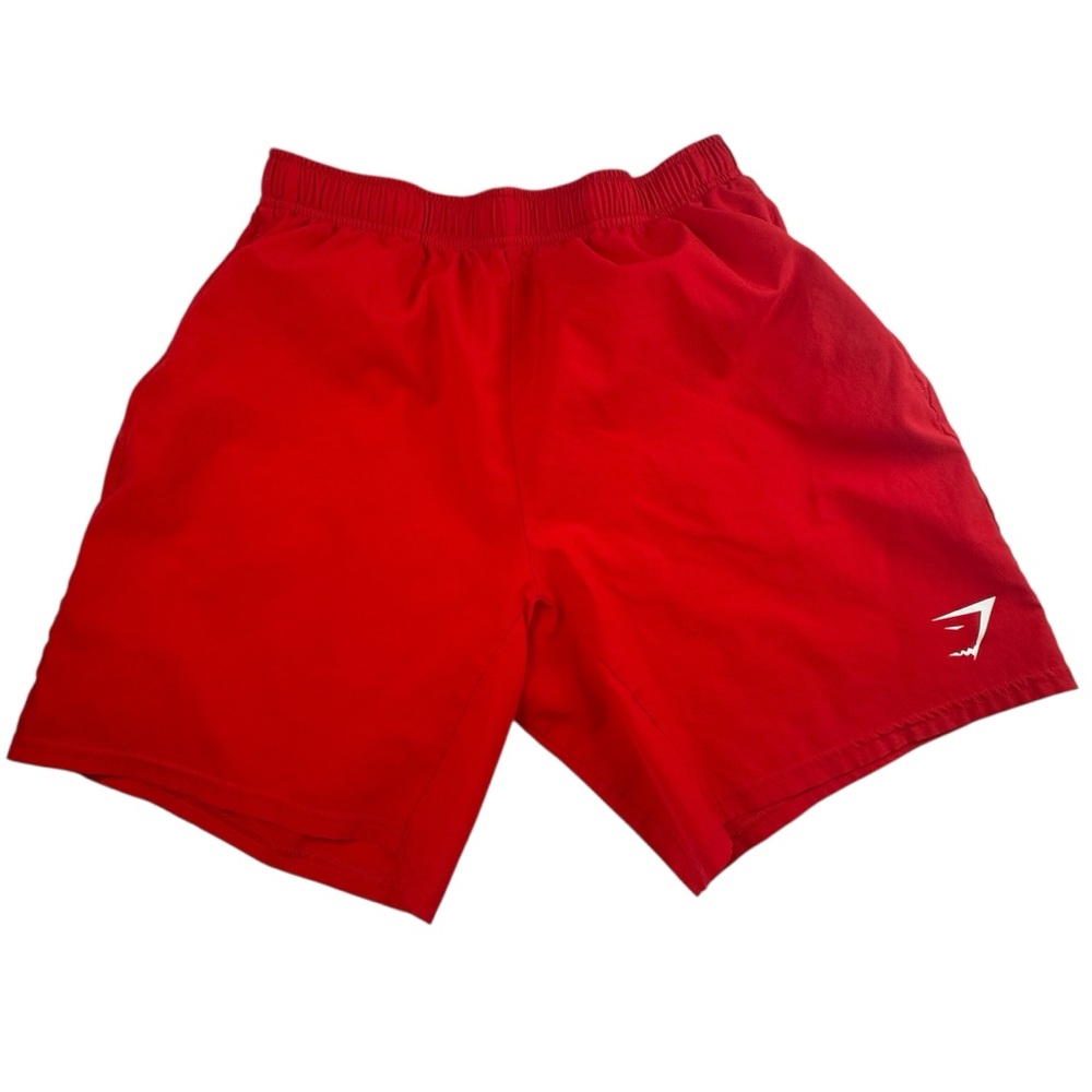 SOLD !!!!!!!!! Shorts Men's Size Medium Red Performance Stretch Gym Drawstring